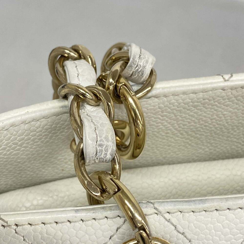 CHANEL White Caviar Leather Tote Bag - Picture 7 of 12